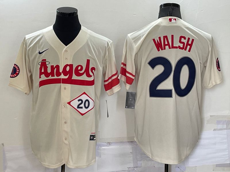 Men Los Angeles Angels 20 Walsh Cream City Edition Game Nike 2022 MLB Jersey